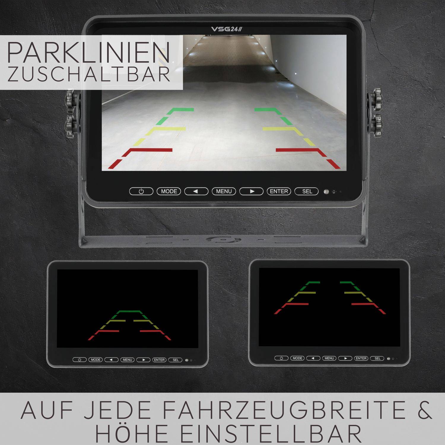 VSG24 10" FUNK-Set ELEMENT WIRED PRO HD XL | mit 2 Kameras | Wohnmobil & LKW bis 25 Meter RVS-24776