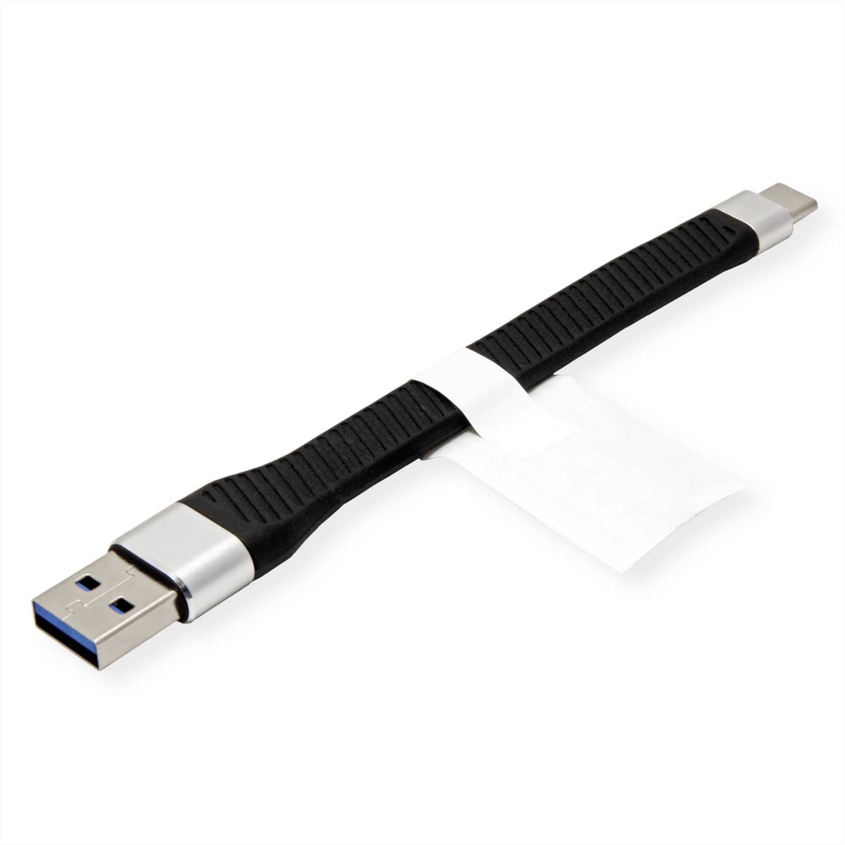 ROLINE USB 3.2 Gen 2 Silikonkabel, C-A, ST/ST, 10Gbit/s, Emark, schwarz, 11 cm