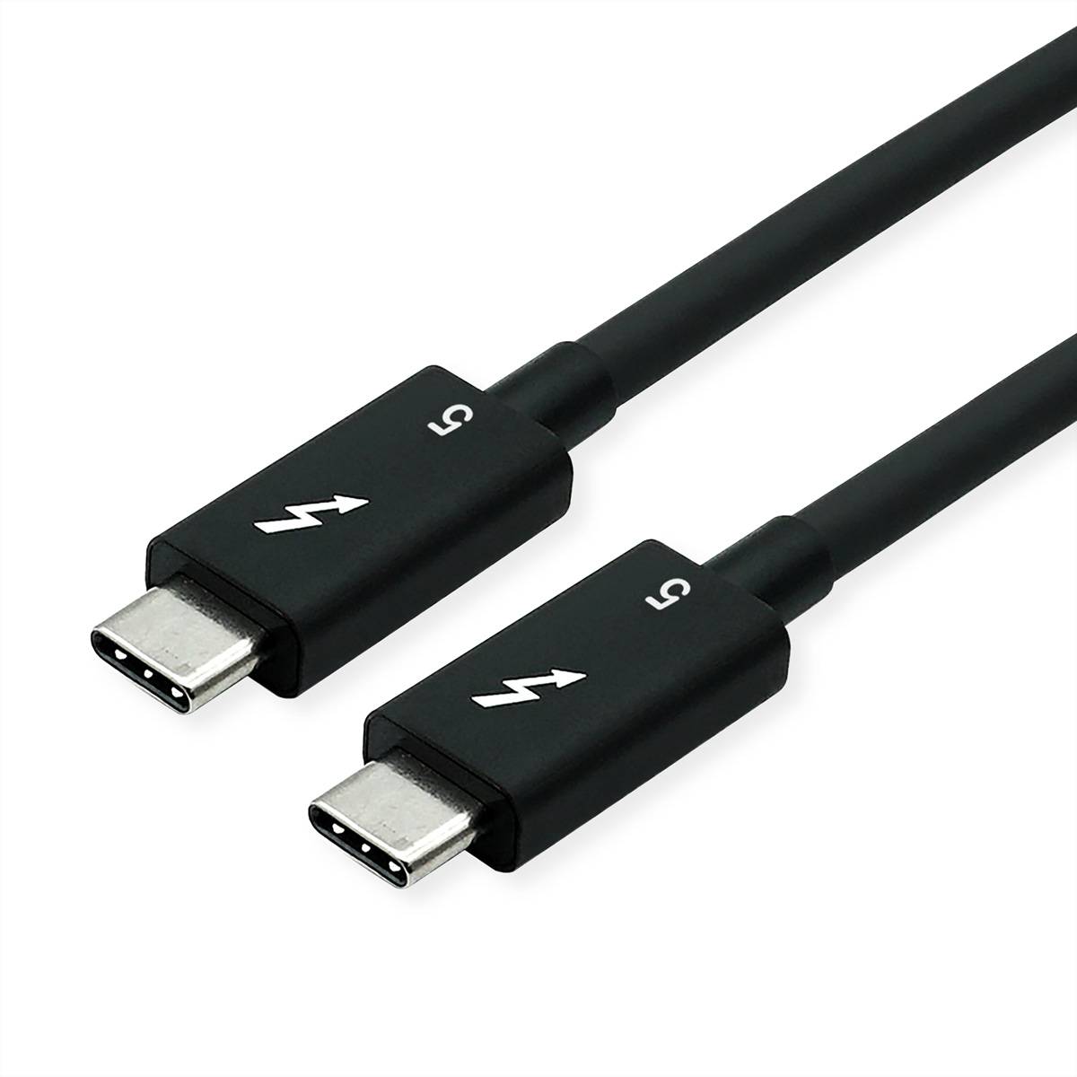 ROLINE Thunderbolt™ 5 Kabel, USB C-C, ST/ST, 8K UHD-2, 80Gbit/s, 240W, passiv, schwarz, 0,5 m