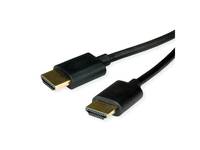 ROLINE - HDMI High Speed Kabel mit Ethernet Slim ST-ST schwarz 1 m 11.04 - Kabel - Digital/Display/Video