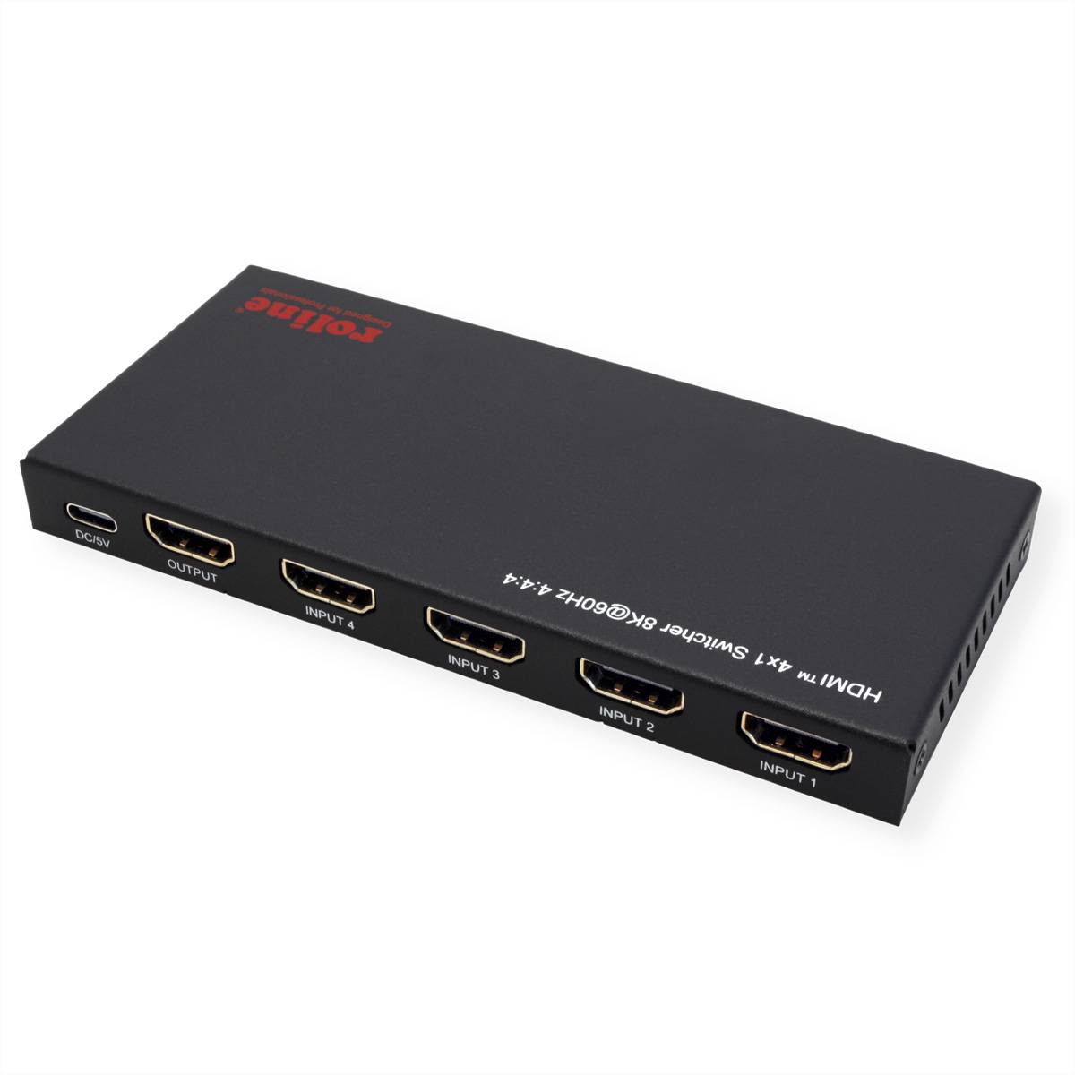 ROLINE 8K HDMI Switch, 4-fach, mit IR-Fernbedienung