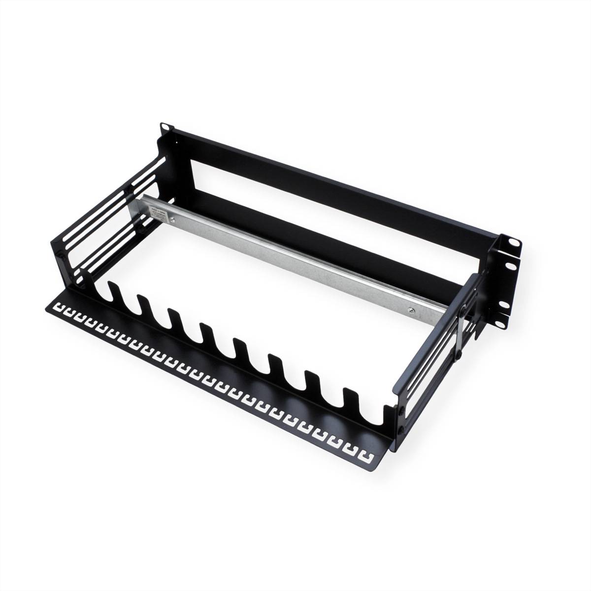 VALUE 19-Zoll-Tragrahmen für Hutschienengeräte, 3HE, schwarz