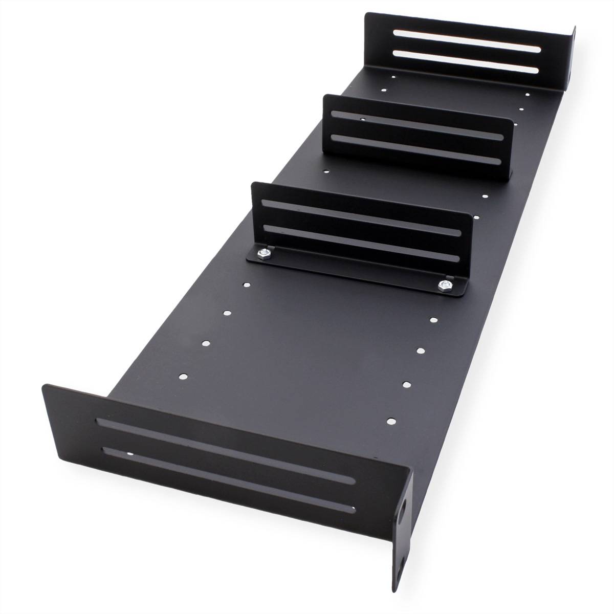 VALUE 19-Zoll-Fachboden mit 2 verstellbaren Teilern, 1 HE, schwarz