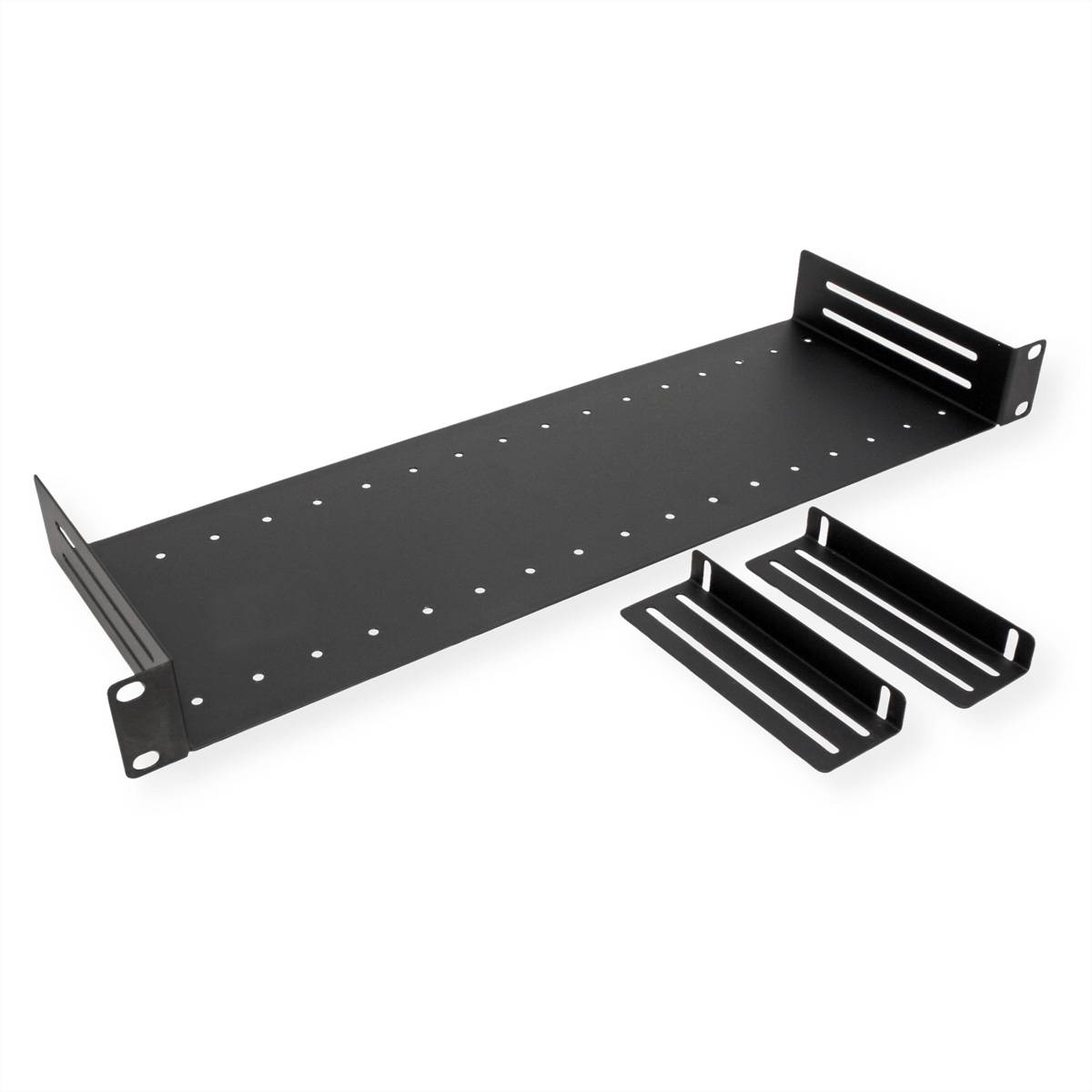 VALUE 19-Zoll-Fachboden mit 2 verstellbaren Teilern, 1 HE, schwarz