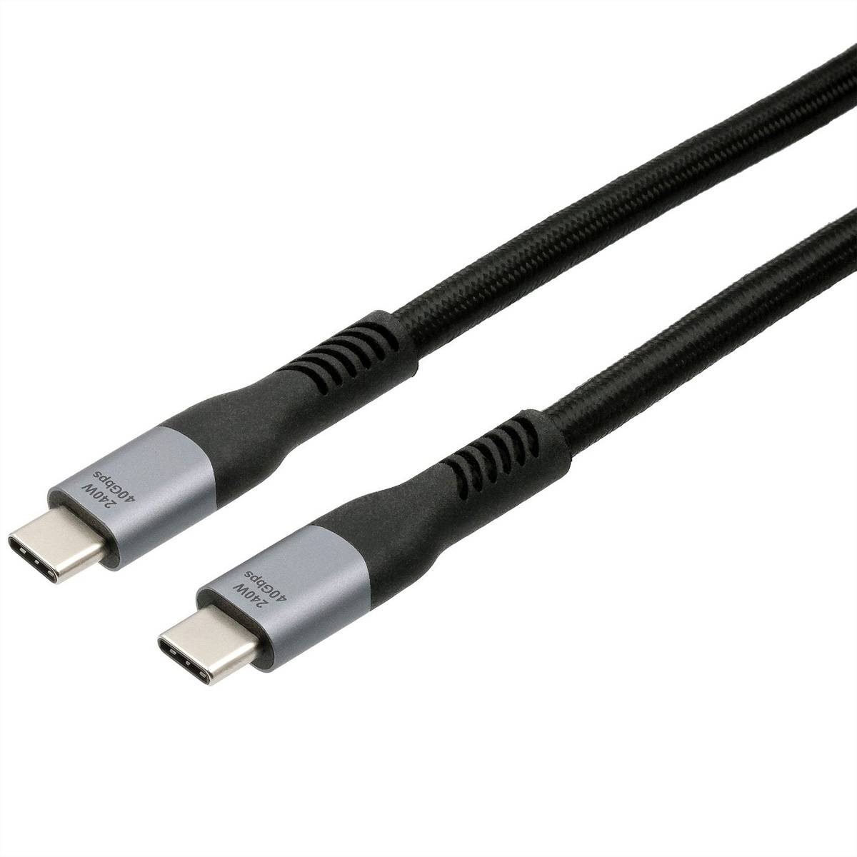 EXSYS EX-K1598-2.0 USB4 Kabel USB-C Stecker, 8K UHD-2, 40Gbit/s, 5A, 240W, schwarz, 2 m