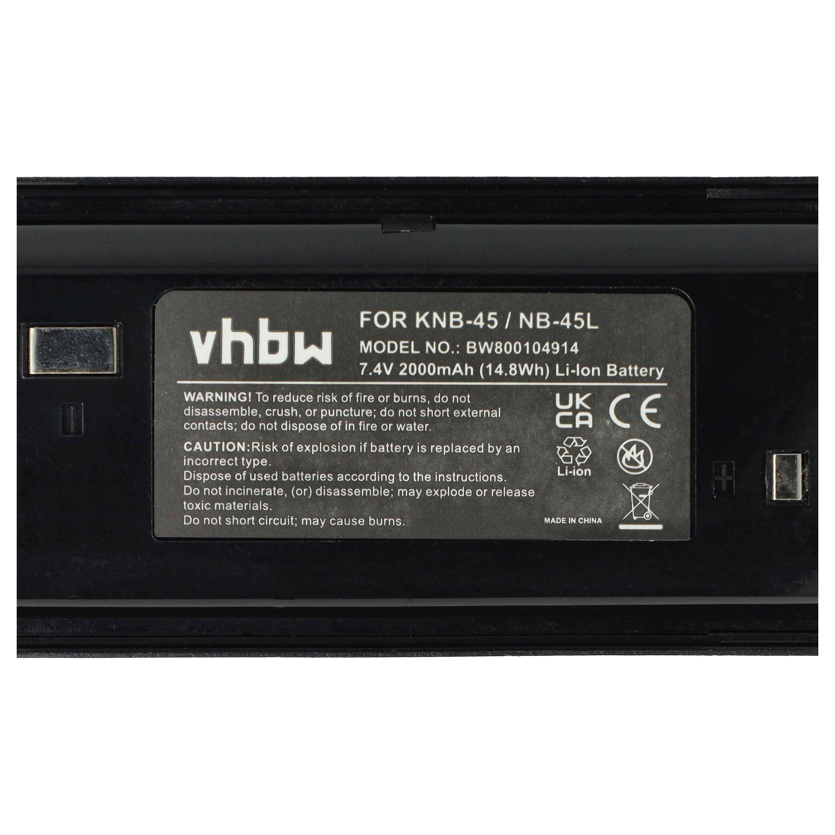 vhbw 2x Akku kompatibel mit Kenwood TK-3202E3, TK-3202E, TK-3202, TK-3200-U8P, TK-3200-U2P Funkgerät, Walkie Talkie (2000 mAh, 7,4 V, Li-Ion)