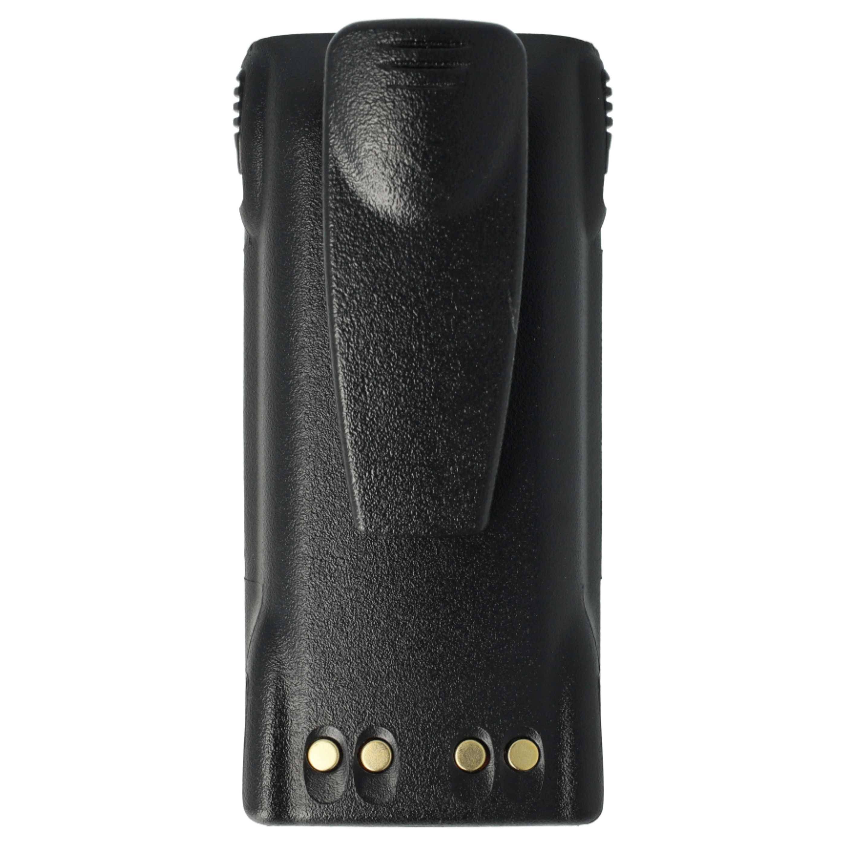 vhbw 2x Akku Ersatz für Motorola HNN9009AR, HNN9009, HNN9009A für Funkgerät, Walkie Talkie (1500 mAh, 7,2 V, NiMH) + Gürtelclip