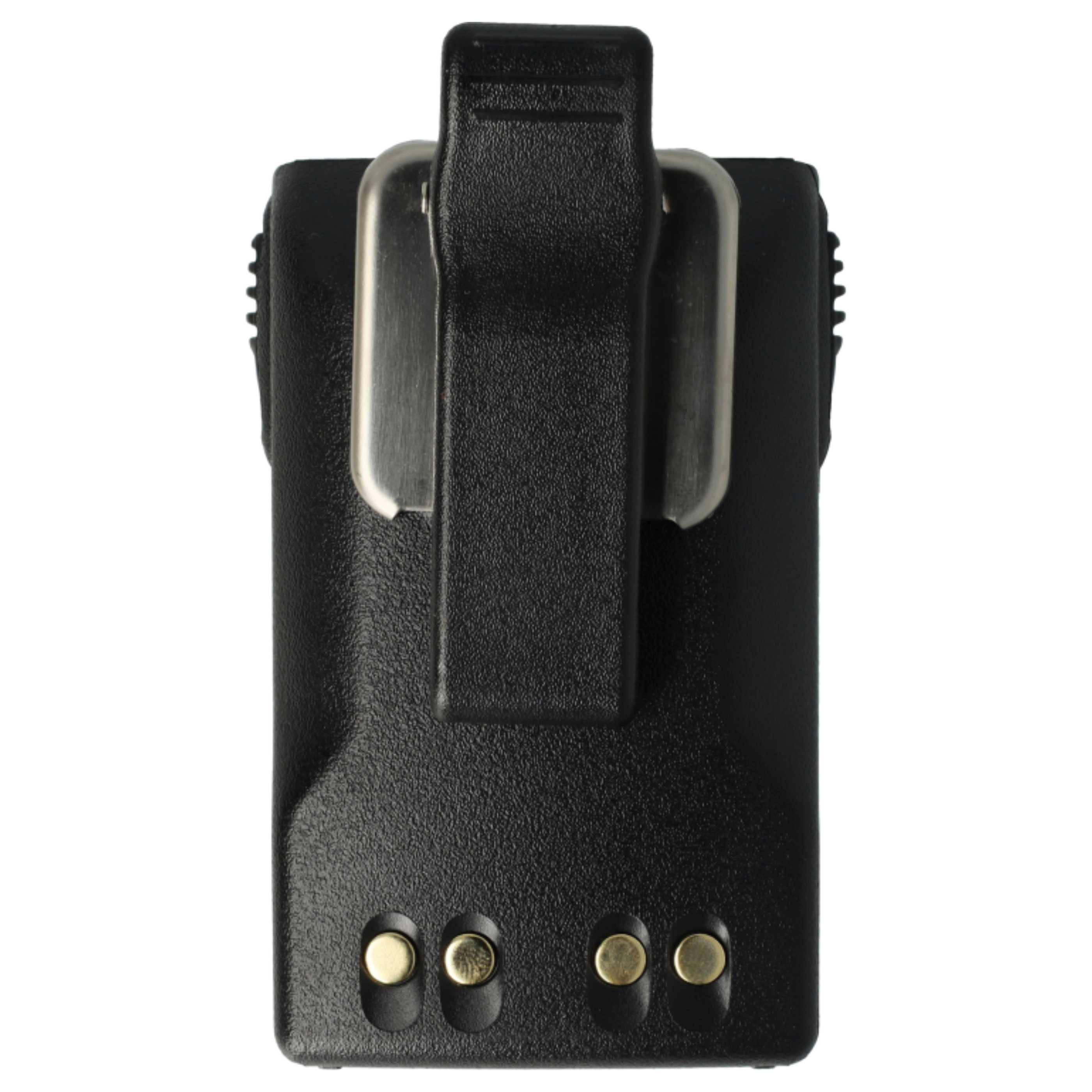 vhbw 5x Akku Ersatz für Motorola PMNN4201LI für Funkgerät, Walkie Talkie (2600 mAh, 7,2 V, Li-Ion) + Gürtelclip