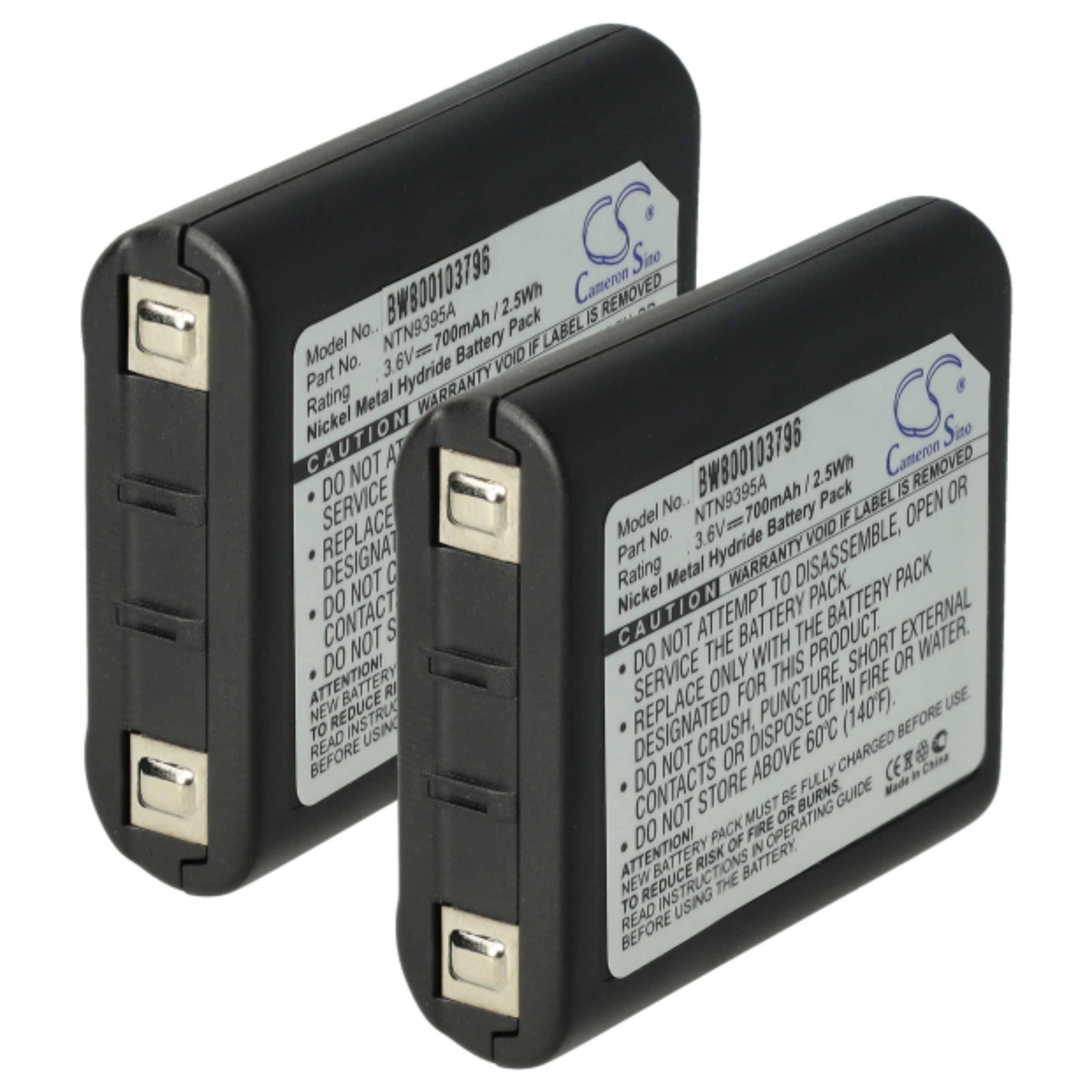 vhbw 2x Akku Ersatz für Motorola KEBT-071-D, KEBT-071-C, KEBT-650, KEBT-071D, KEBT-071-F für Funkgerät, Walkie Talkie (700 mAh, 3,6 V, NiMH)