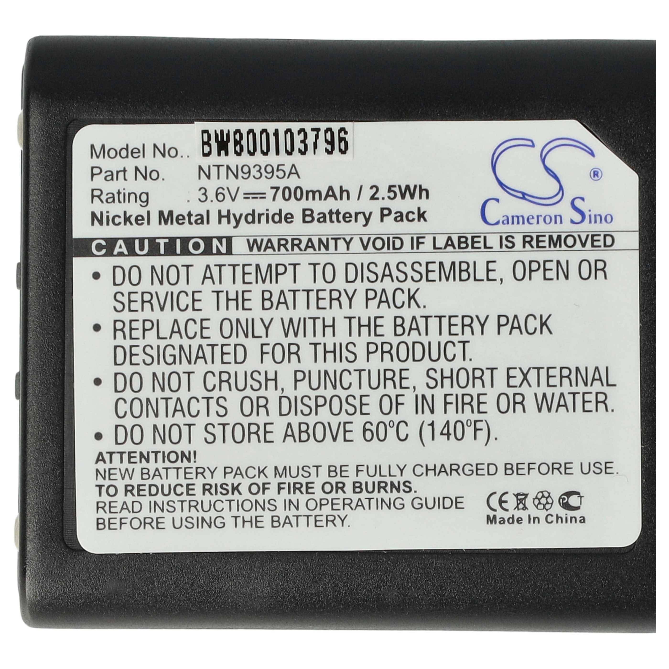vhbw 2x Akku kompatibel mit Motorola Talkabout EM1020R, EM1000R, EM1000A, EM1000, FV300, FV500, FV600 Funkgerät, Walkie Talkie (700 mAh, 3,6