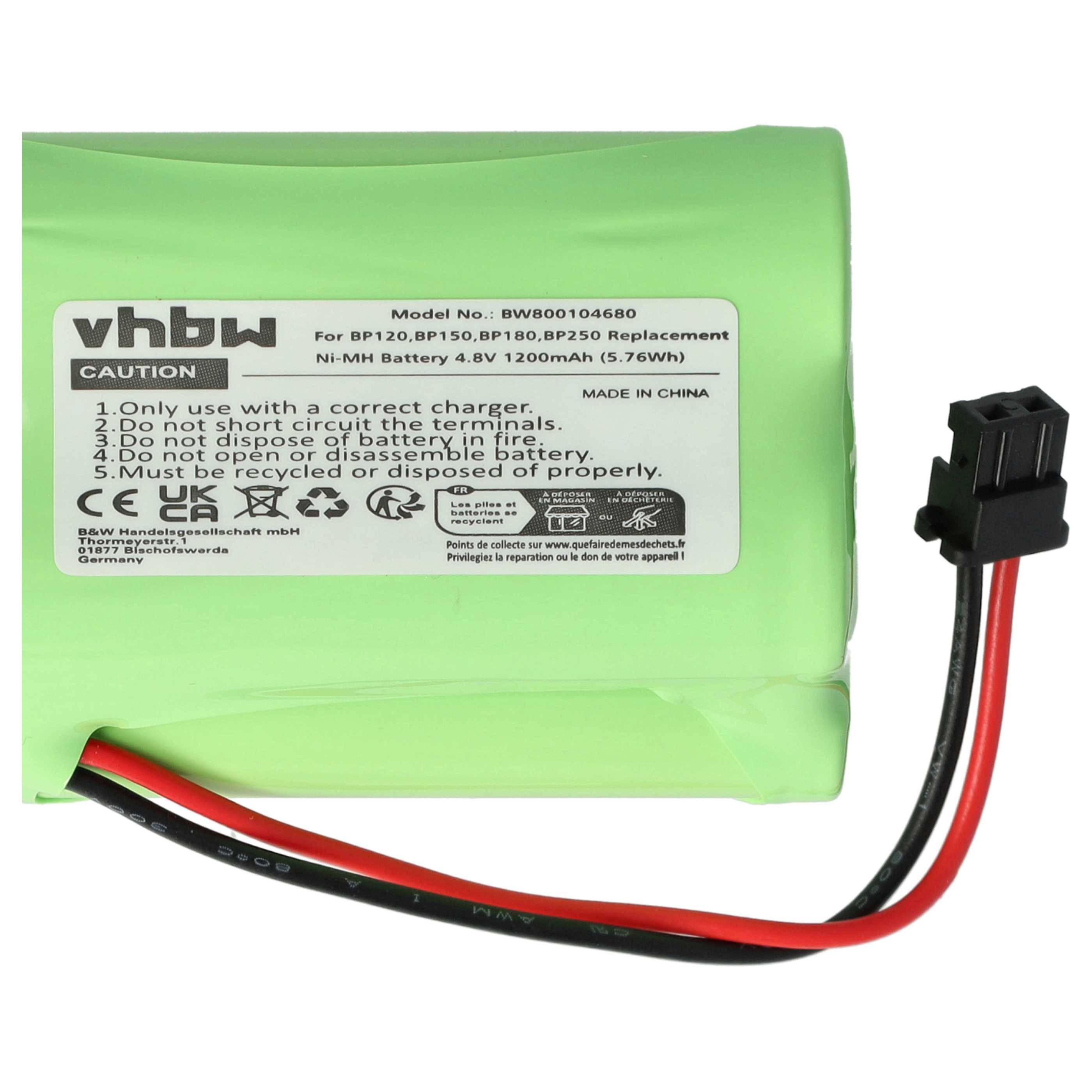 vhbw 2x Akku kompatibel mit Bearcat BC120XLT, BC235XLT, BC245XLT, BC220XLT, BC230XLT Funkgerät, Walkie Talkie (1200 mAh, 4,8 V, NiMH)
