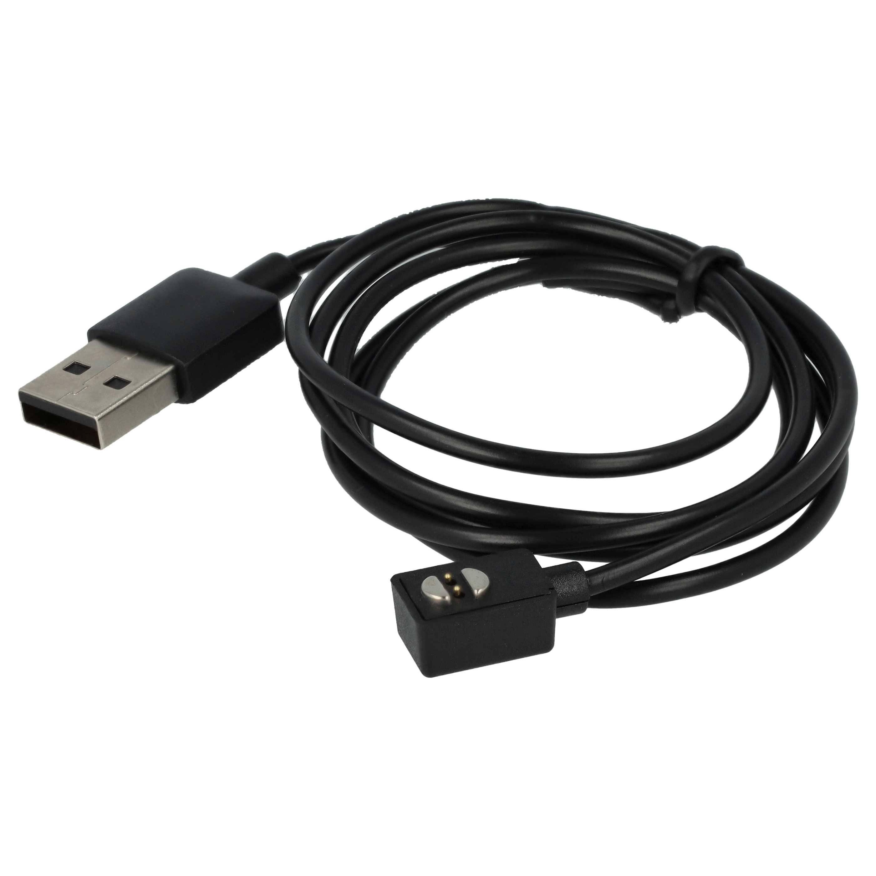 vhbw USB-Ladekabel kompatibel mit Suunto Wing HS231 Kopfhörer - Kabel, 100 cm Schwarz