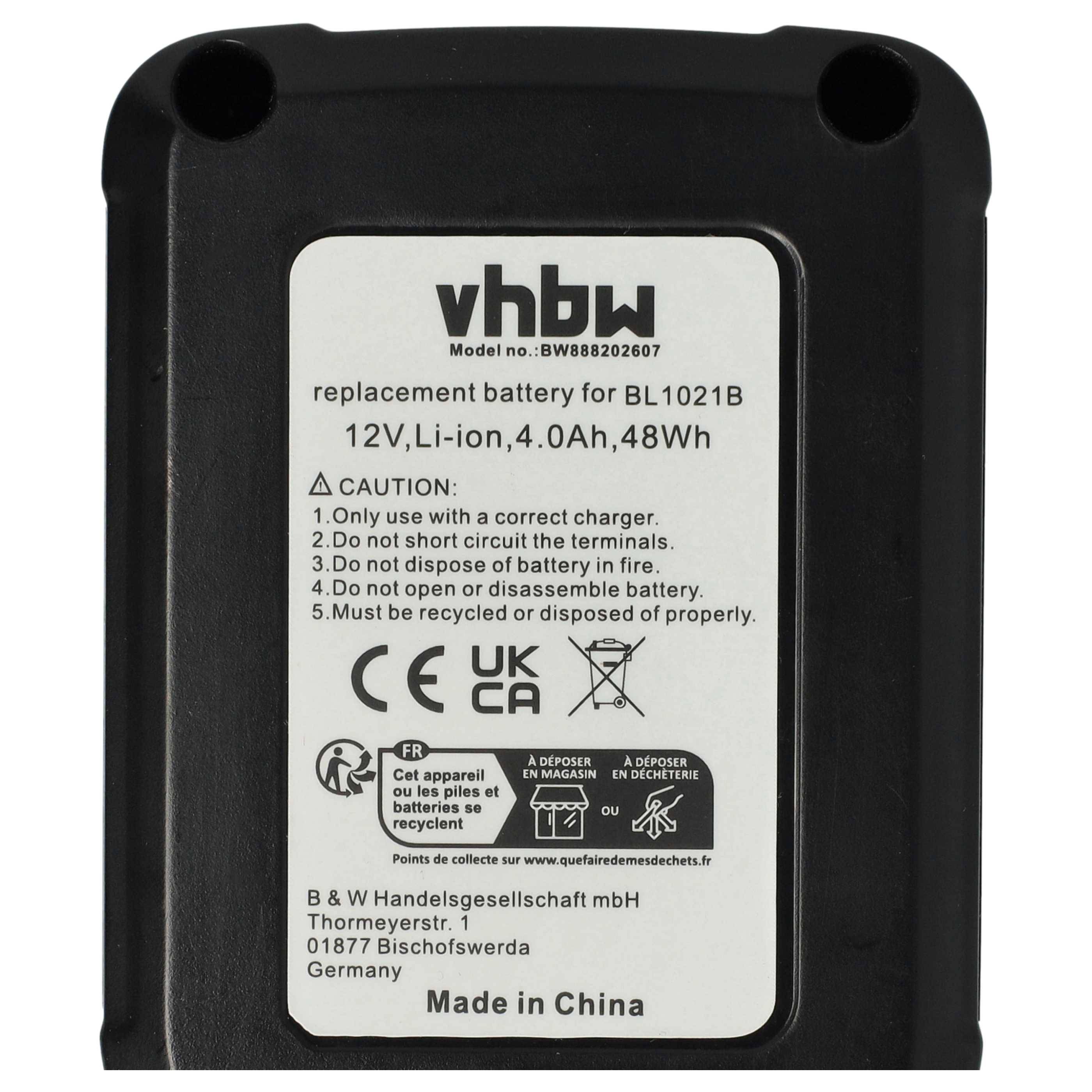 vhbw 2x Akku kompatibel mit Makita DF332DSME/Z, DF332DSAJ, DF332DSME, DF332DSAE, DF332DS, DF332D Werkzeug (4000 mAh, Li-Ion, 12 V)