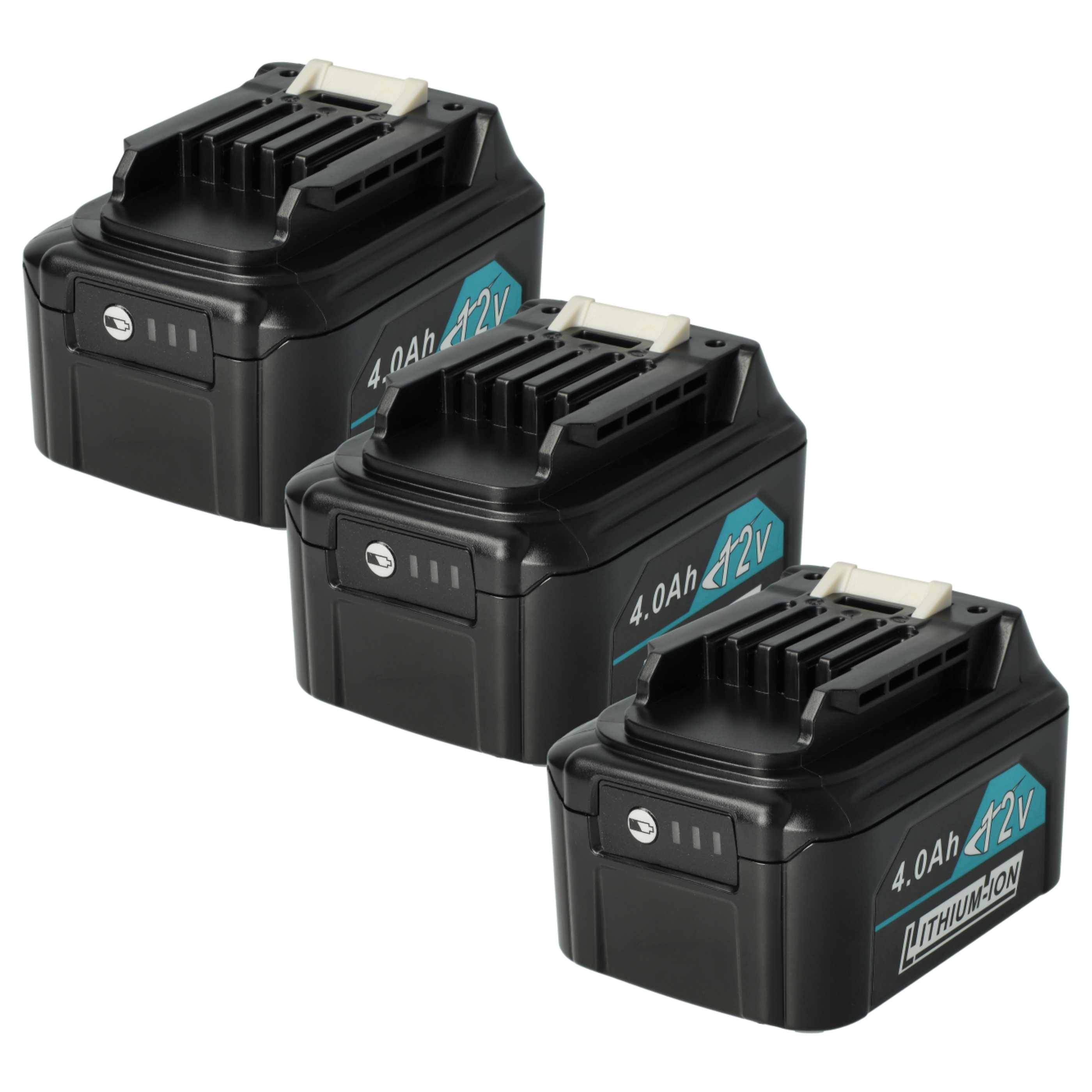 vhbw 3x Akku kompatibel mit Makita TW140DW, TW140D, TW140, TW140DZ, TW140DWAE, UM600, UM600D Werkzeug (4000 mAh, Li-Ion, 12 V)
