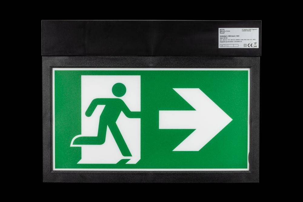 H1 Solutions Rettungszeichenleuchte UnlimitedLCBS-Tblack