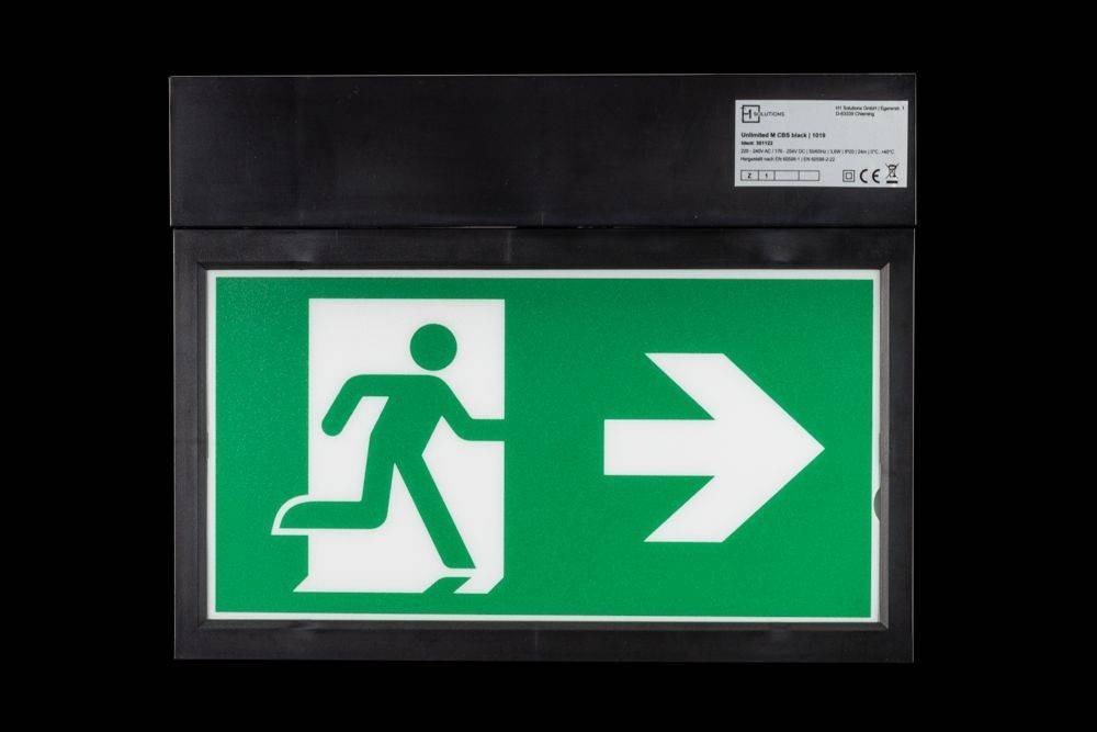 H1 Solutions Rettungszeichenleuchte UnlimitedMCBS-Tblack