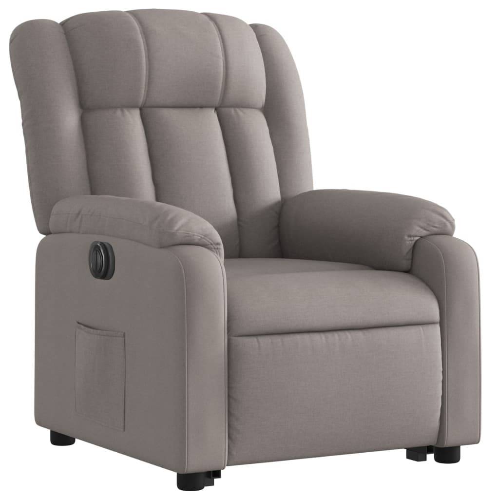 vidaXL Relaxsessel mit Aufstehhilfe Elektrisch Taupe Stoff
