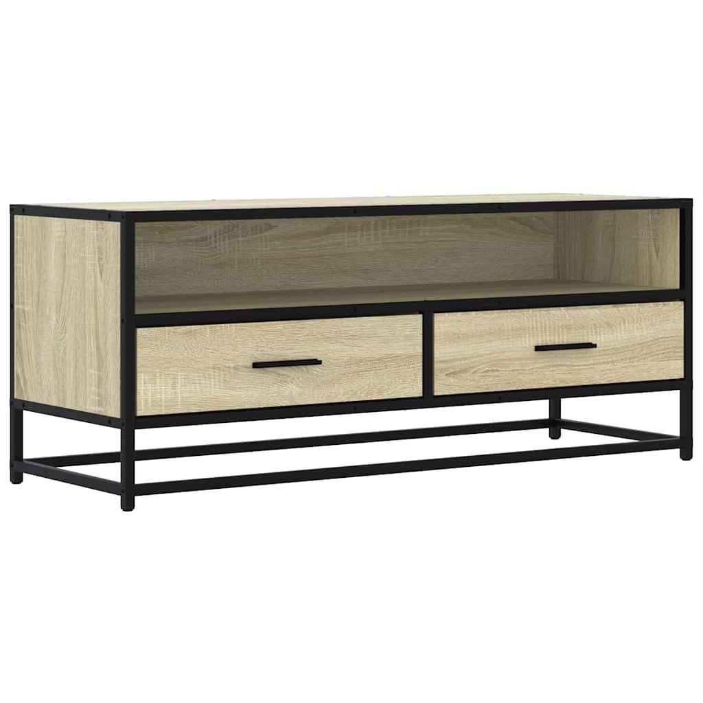 vidaXL TV-Schrank Sonoma-Eiche 100x34,5x40 cm Holzwerkstoff und Metall