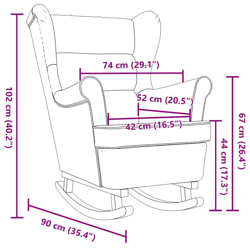 vidaXL Schaukelsessel Blau 74x90x102 cm Stoff