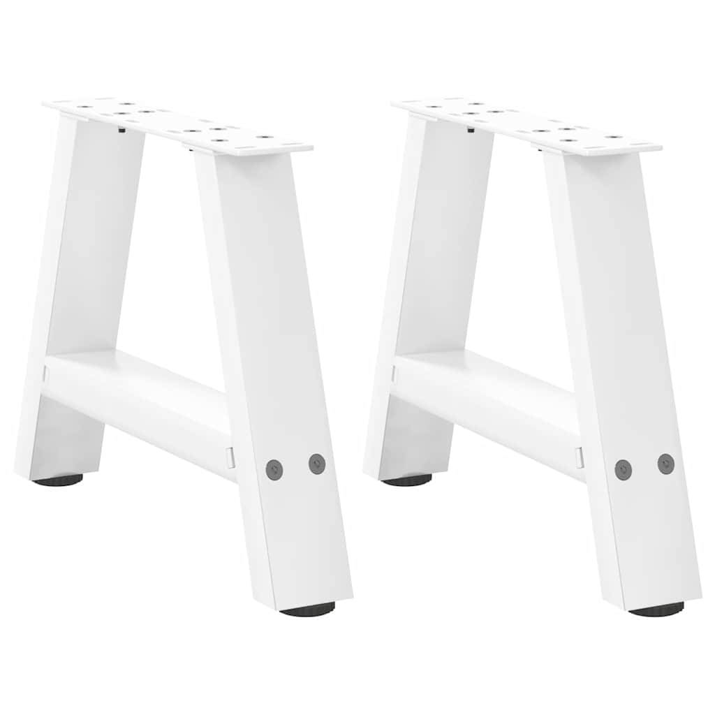 vidaXL Couchtischbeine A-Form 2 Stk. Weiß 50x(30-31) cm Stahl