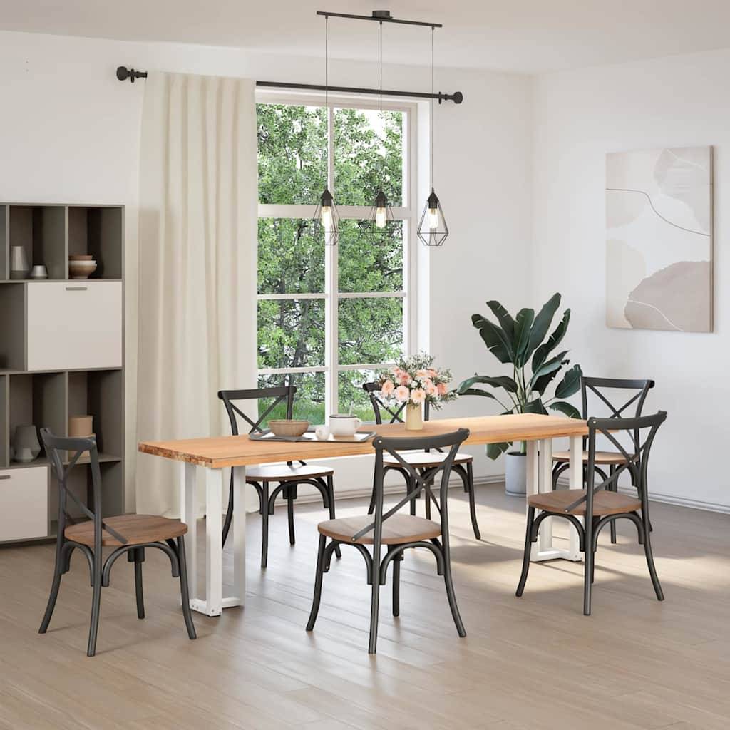 vidaXL Konsolentischbeine T-Form 2 Stk. Weiß 38x25x(72-73) cm Stahl