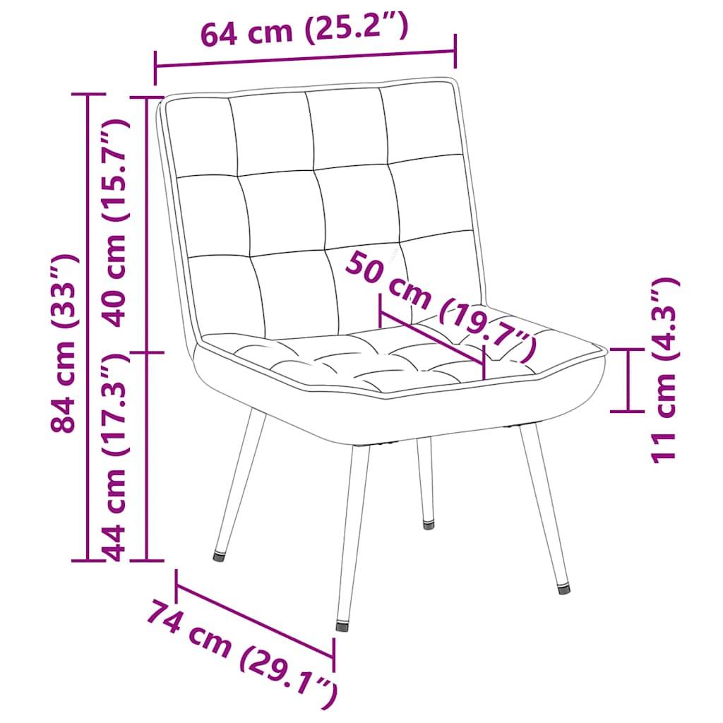 vidaXL Relaxsessel Weinrot 64x74x84 cm Samt