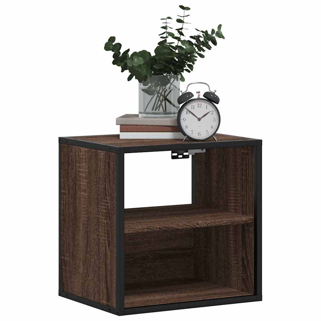 vidaXL Wand-Nachttische 2 Stk. Braun Eichen-Optik 40x31x39,5 cm