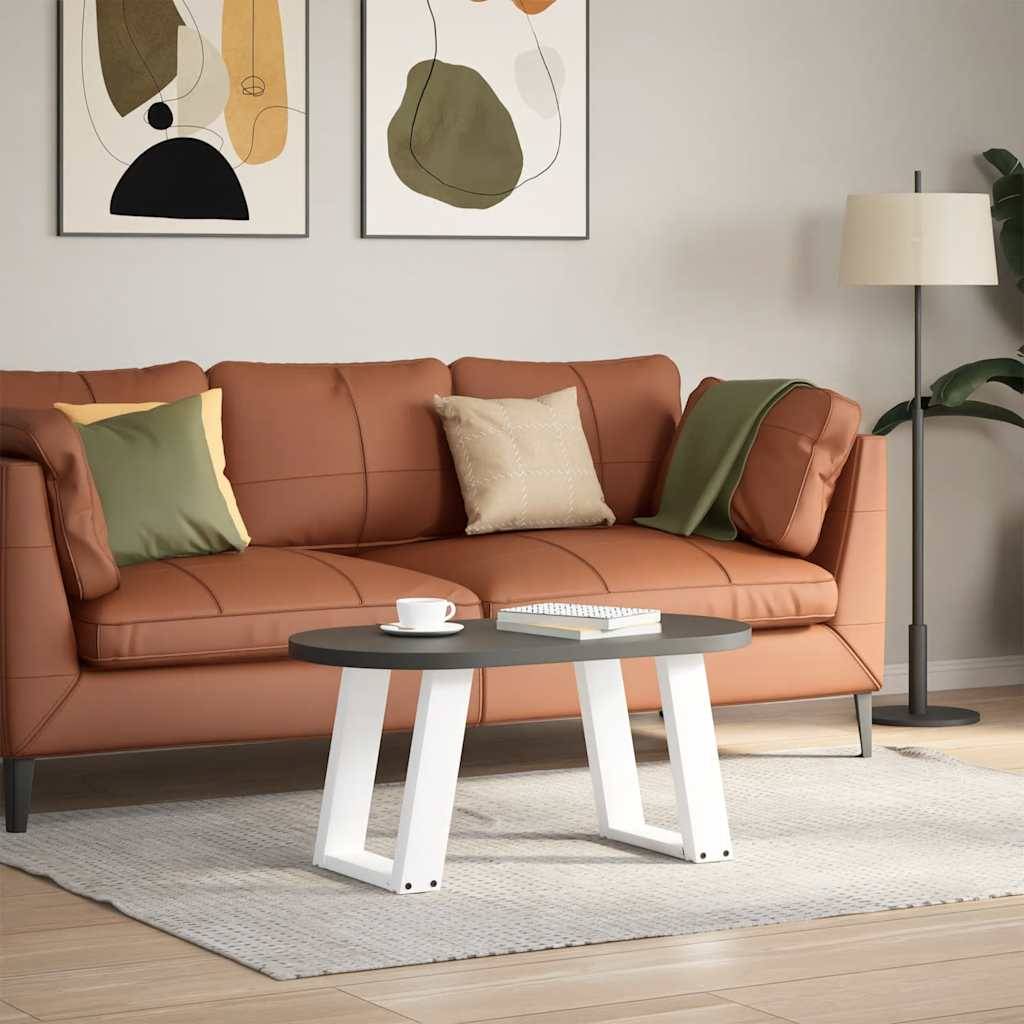 vidaXL Couchtischbeine U-Form 2 Stk. Weiß 28x(42-43) cm Stahl