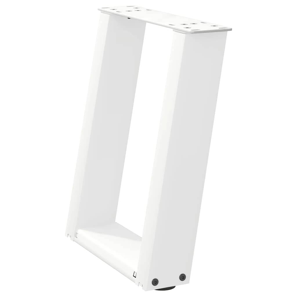 vidaXL Couchtischbeine U-Form 2 Stk. Weiß 28x(42-43) cm Stahl