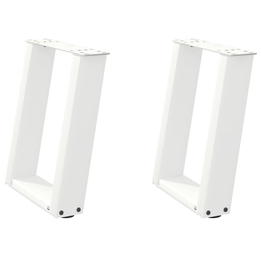 vidaXL Couchtischbeine U-Form 2 Stk. Weiß 28x(42-43) cm Stahl