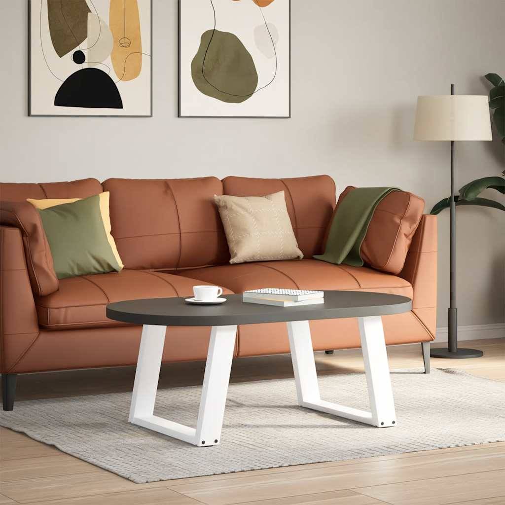 vidaXL Couchtischbeine U-Form 2 Stk. Weiß 60x(42-43) cm Stahl