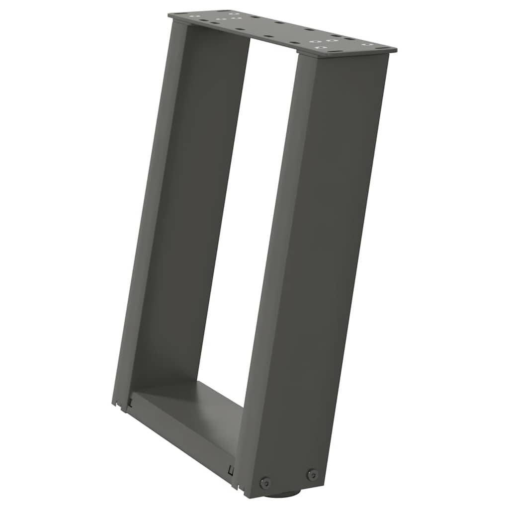 vidaXL Couchtischbeine U-Form 2 Stk. Anthrazit 38x(42-43) cm Stahl