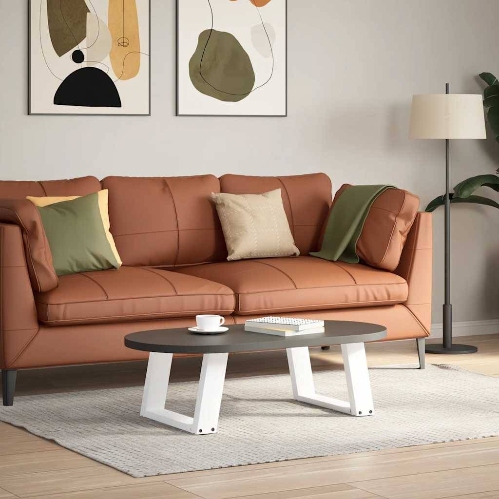 vidaXL Couchtischbeine U-Form 2 Stk. Weiß 40x(30-31) cm Stahl