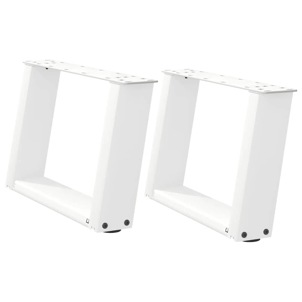 vidaXL Couchtischbeine U-Form 2 Stk. Weiß 40x(30-31) cm Stahl