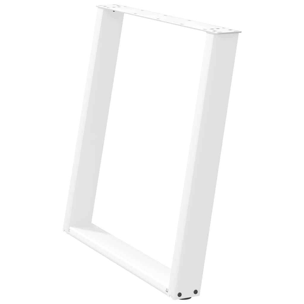 vidaXL Esstischbeine U-Form 2 Stk. Weiß 70x(72-73) cm Stahl