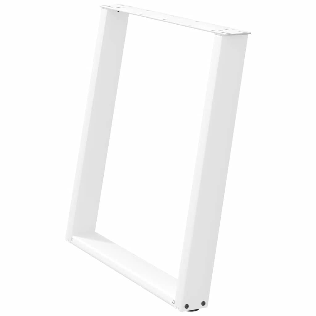 vidaXL Esstischbeine U-Form 2 Stk. Weiß 80x(72-73) cm Stahl