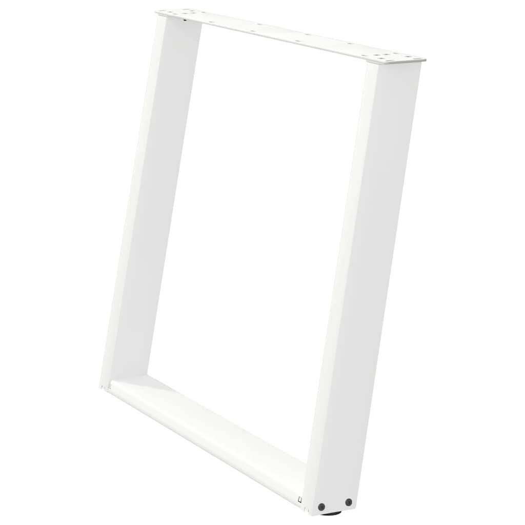 vidaXL Esstischbeine U-Form 2 Stk. Weiß 100x(72-73) cm Stahl
