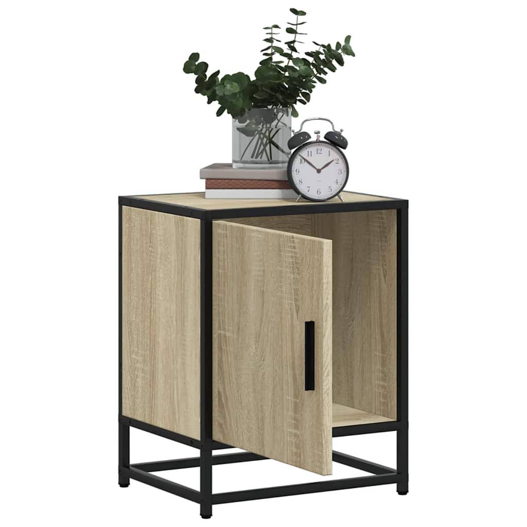 vidaXL Nachttisch Sonoma-Eiche 40x31x50 cm Holzwerkstoff und Metall