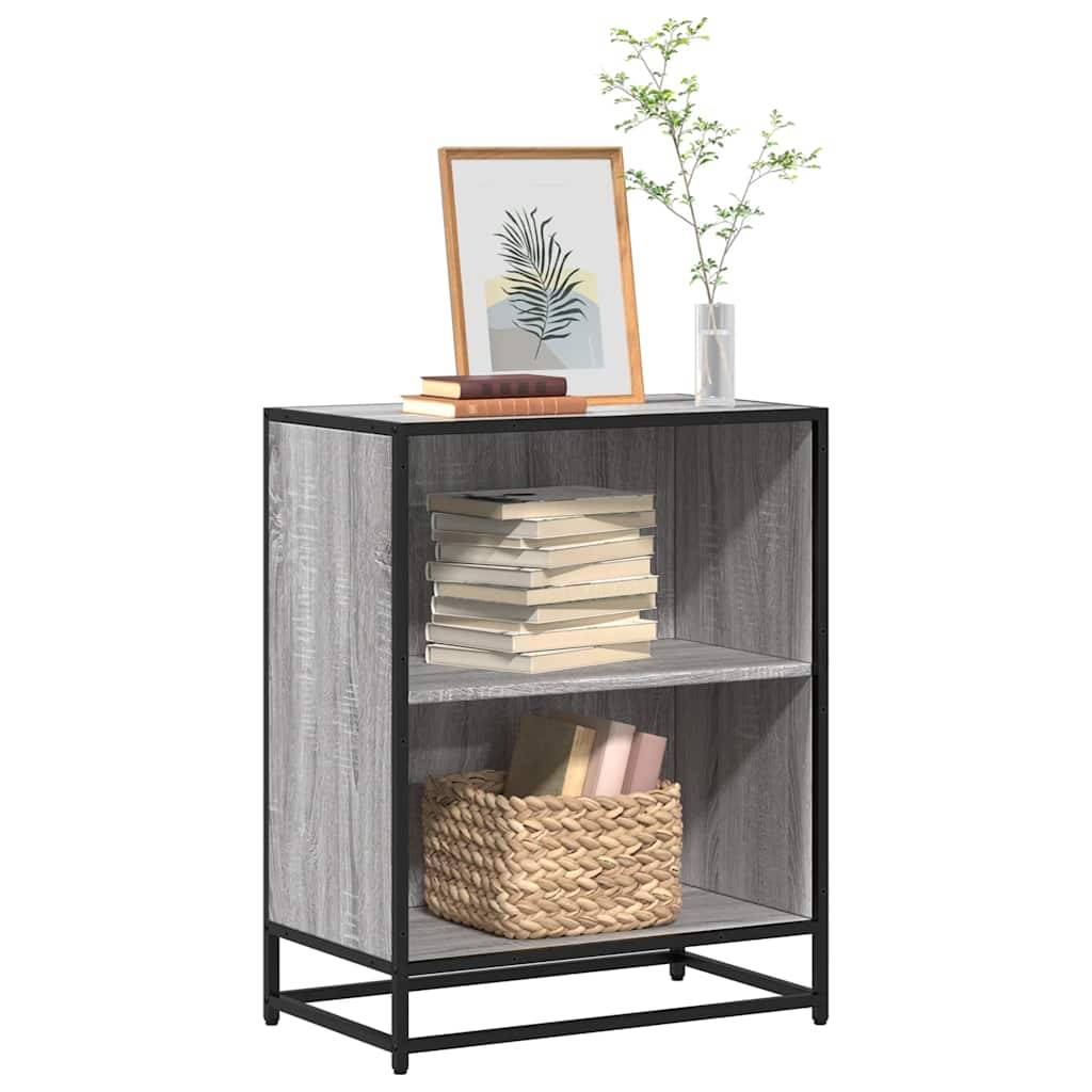 vidaXL Bücherregal Grau Sonoma 60x35x76 cm Holzwerkstoff