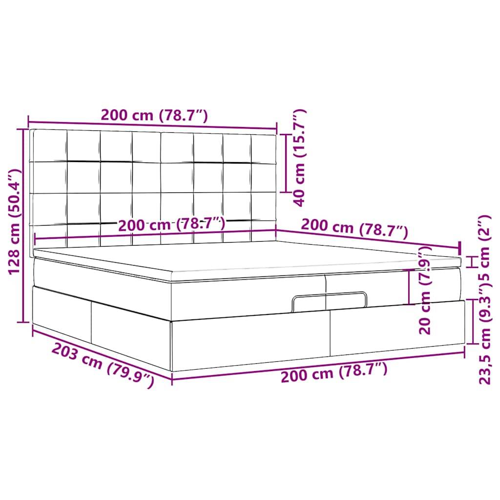 vidaXL Ottoman-Bett mit Matratzen & LEDs Rosa 200x200 cm Samt