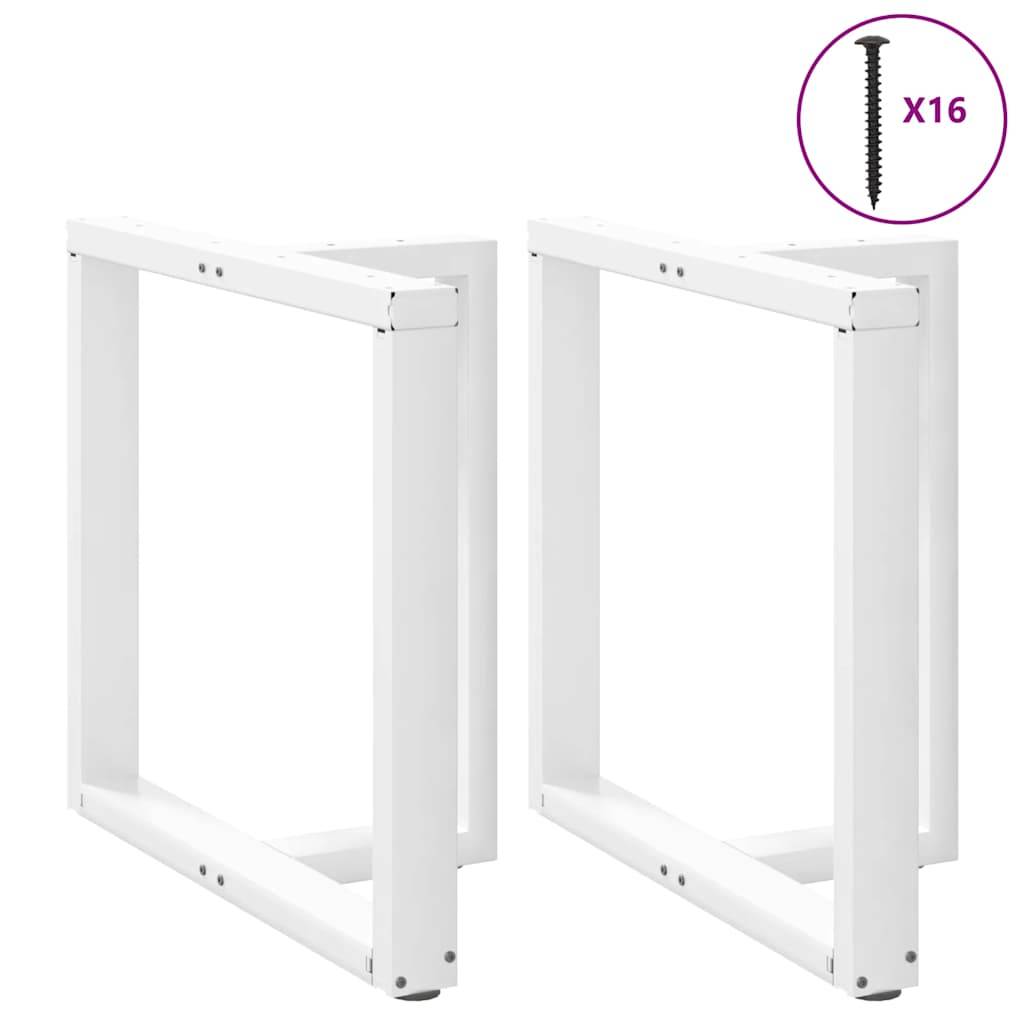 vidaXL Esstischbeine T-Form 2 Stk. Weiß 80x35x(72-73) cm Stahl