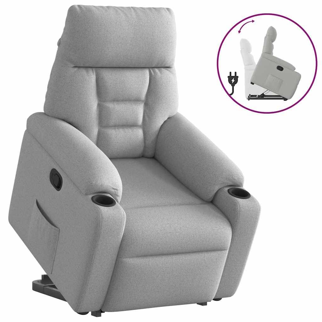 vidaXL Relaxsessel mit Aufstehhilfe Wolkengrau Stoff