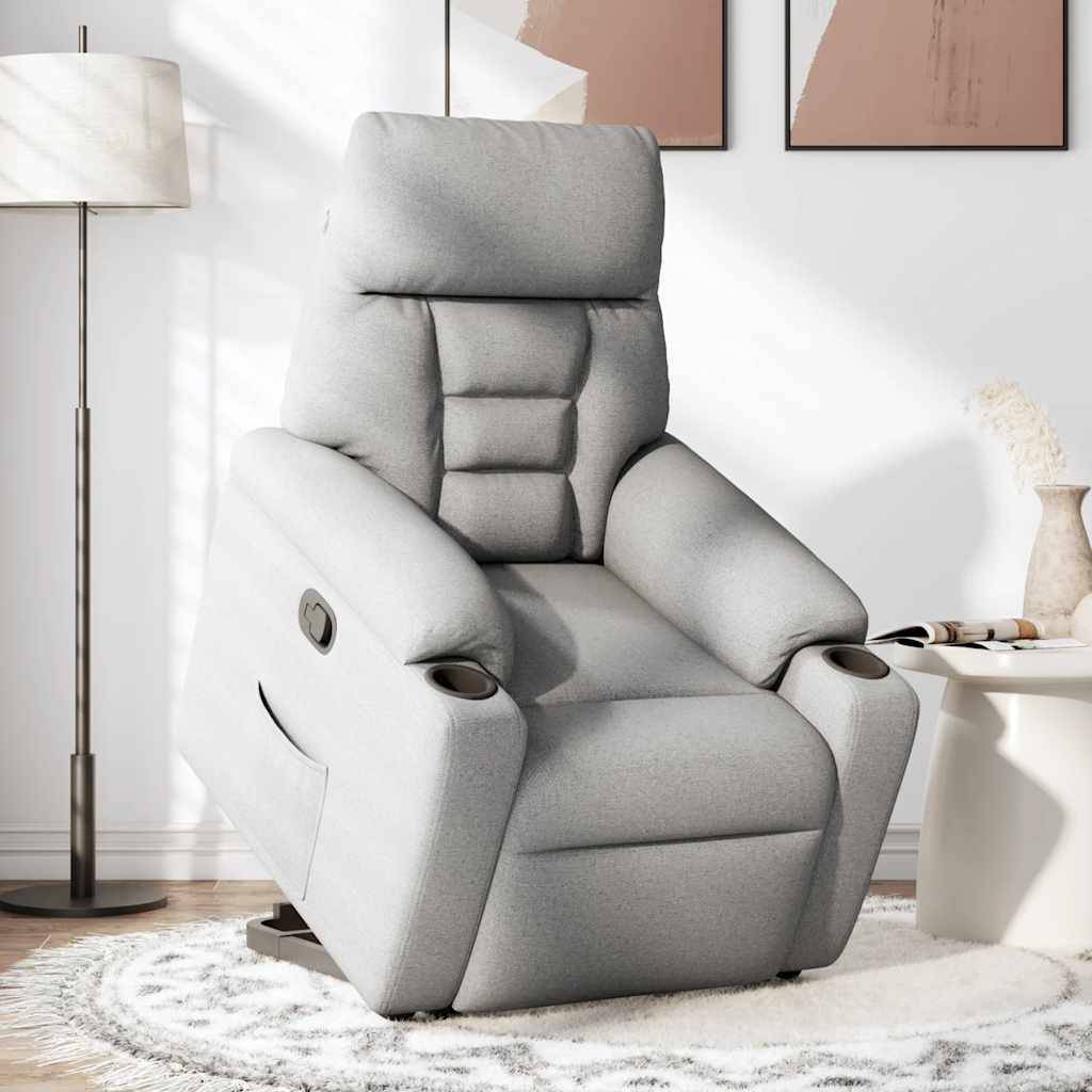 vidaXL Relaxsessel mit Aufstehhilfe Wolkengrau Stoff