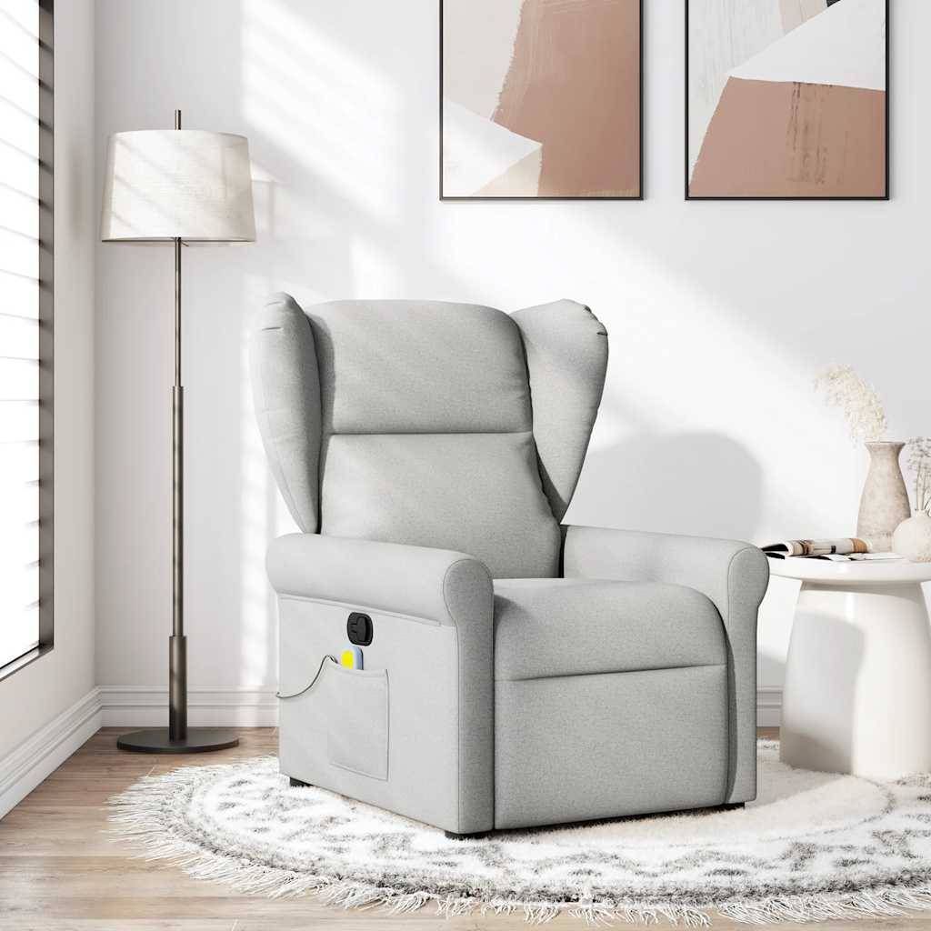 vidaXL Massagesessel Wolkengrau Stoff