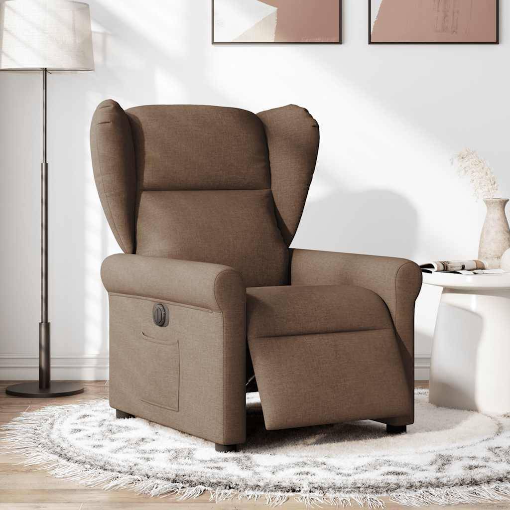 vidaXL Relaxsessel Elektrisch Braun Stoff