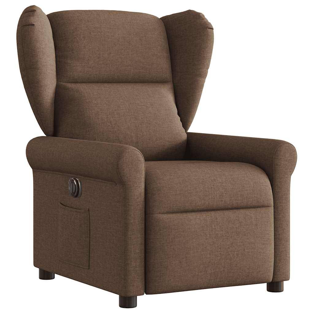 vidaXL Relaxsessel Elektrisch Braun Stoff