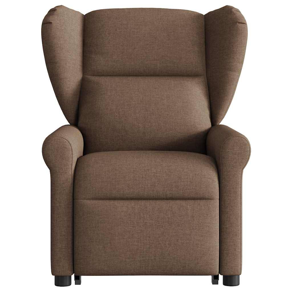 vidaXL Elektrischer Massagesessel mit Aufstehhilfe Braun Stoff