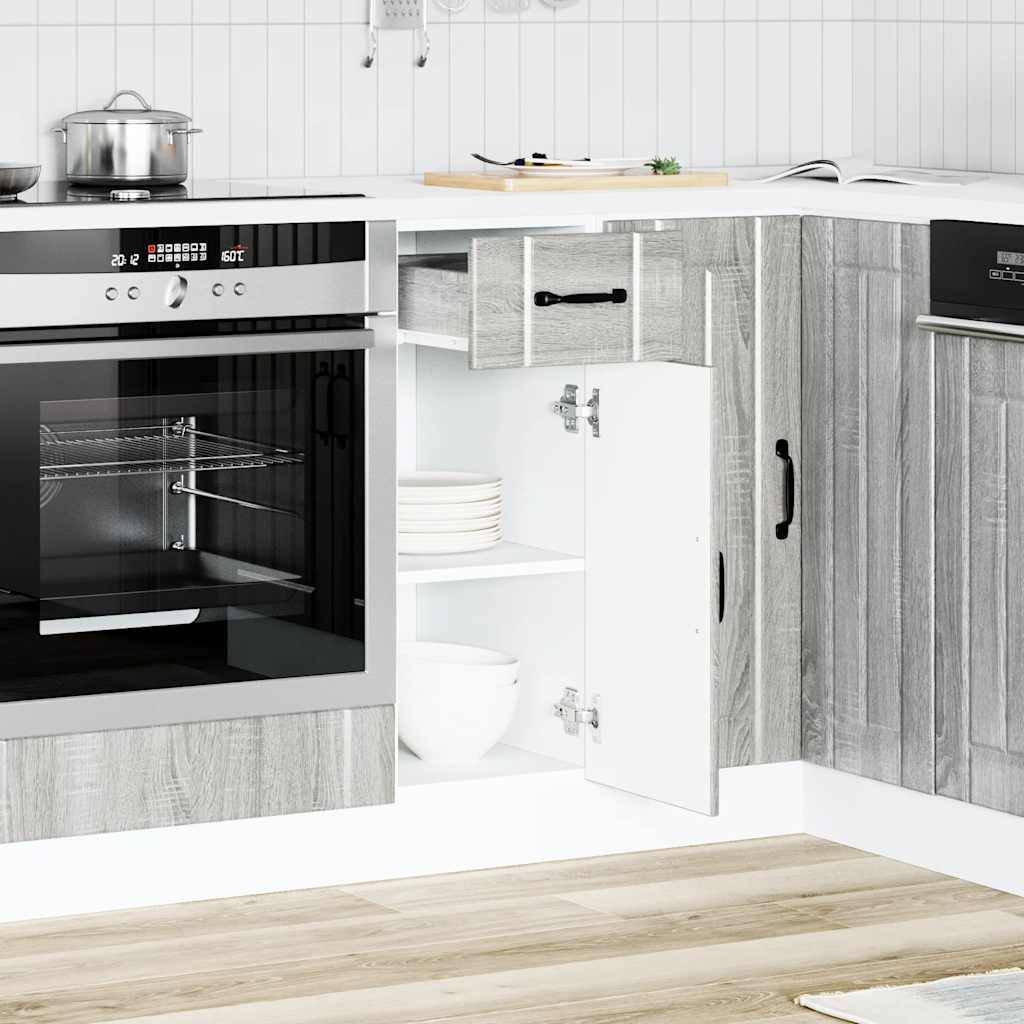 vidaXL Küchen-Unterschrank Lucca Grau Sonoma Holzwerkstoff