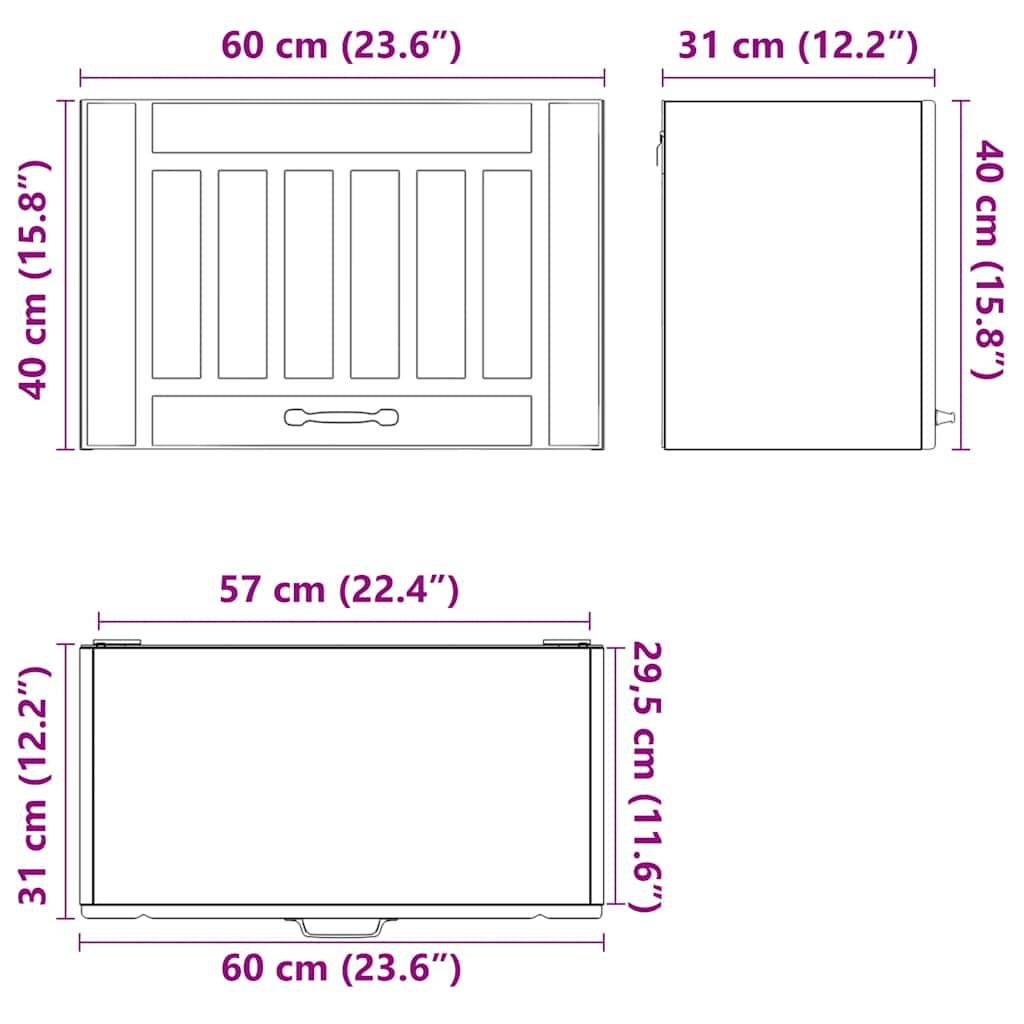 vidaXL Küchen-Hängeschrank Lucca Braun Eichen-Optik Holzwerkstoff