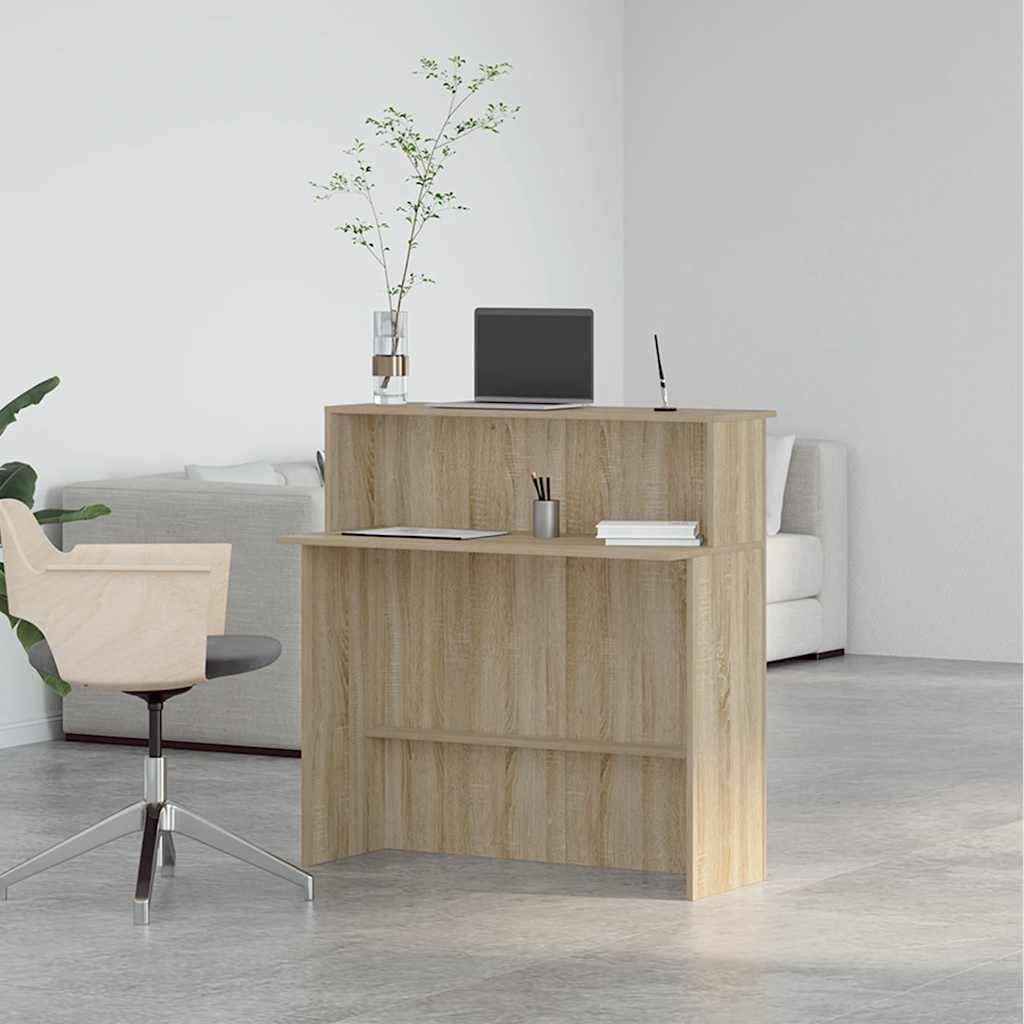vidaXL Empfangstheke Sonoma-Eiche 100x50x103,5 cm Holzwerkstoff
